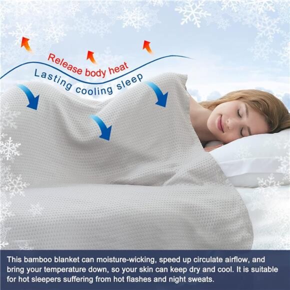 Cooling Blankets, 100% Rayon Derived from Bamboo, Cooling Blankets Absorbs Heat - Picture 4 of 7